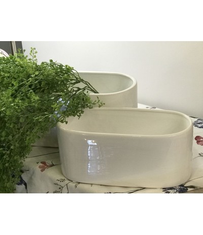 Osłonka ceramiczna Ogródek h-15, d-40 Biały
