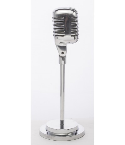 A.P.Mikrofon metalowy srebro-dekoracja