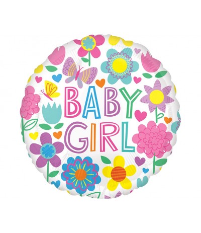 G.Balon foliowy 18" Baby Girl Floral