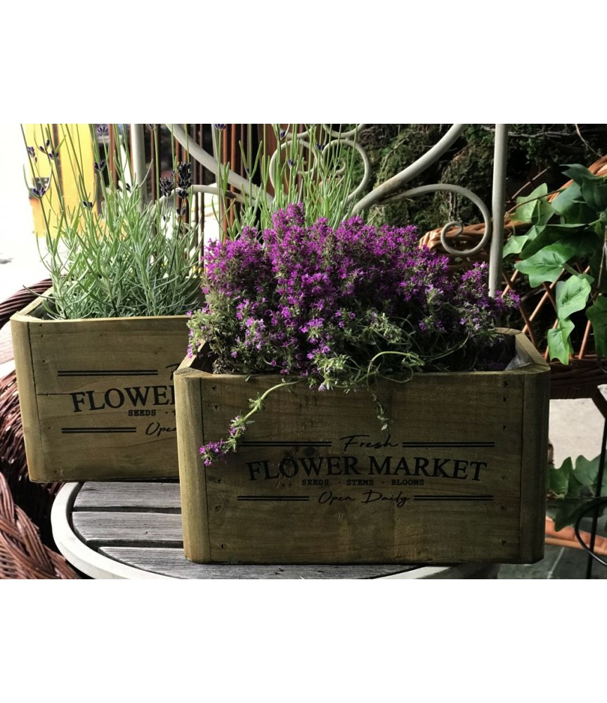 O.Skrzyneczka drewniana Flower Market