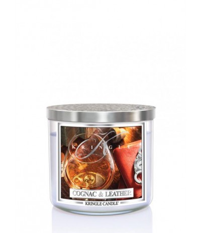 Kringle Candle Świeca Cognac & Leather 411g