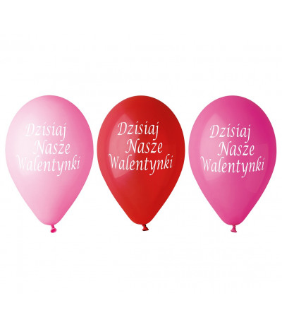 G.Balony Premium "Dzisiaj Nasze Walentynki" 12" 5szt
