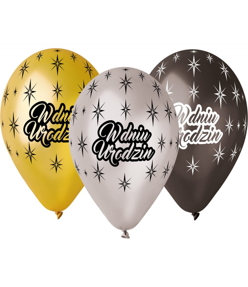 G.Balony Premium W dniu urodzin 12" 6szt
