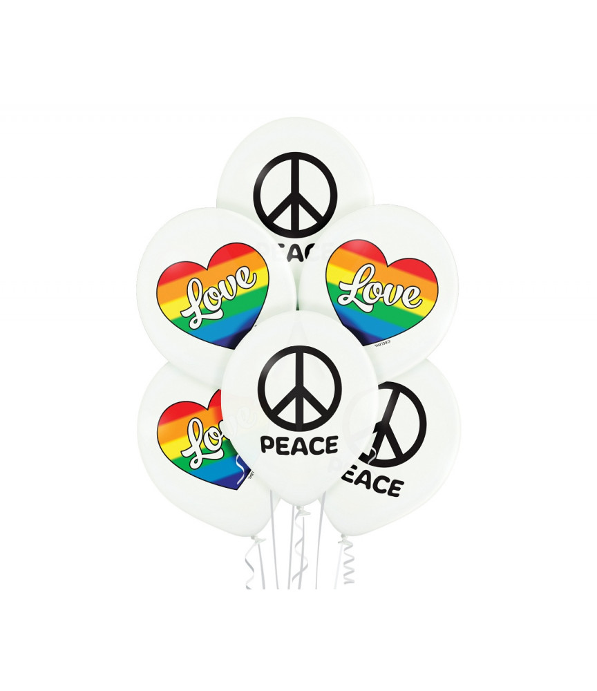 G.Balony Love and Peace 6szt