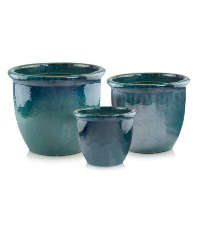 P.Glazed Pot Donica ceramiczna Turkus 49