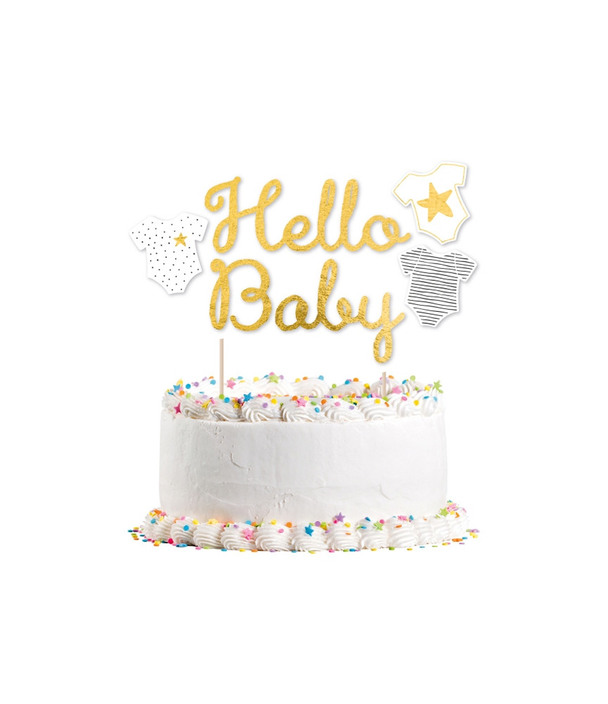 G.Dekoracja papierowa na tort Hello Baby
