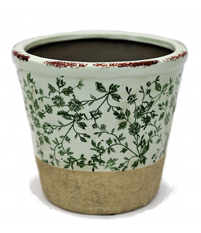 C.Marbella Osłonka ceramiczna Zielone Liście XL