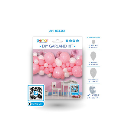 G.Girlanda balonowa DIY Baby Pink 65szt