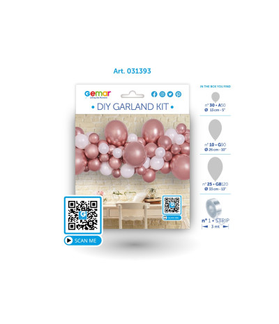 G.Girlanda balonowa DIY Różowo-Złota 65szt