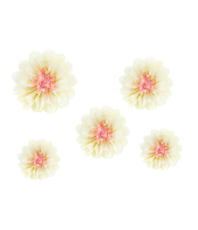 PD.Dekoracja bibułowa Kwiaty kremowy 30-20 cm 5szt