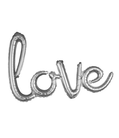 G.Balon foliowy napis Love srebro