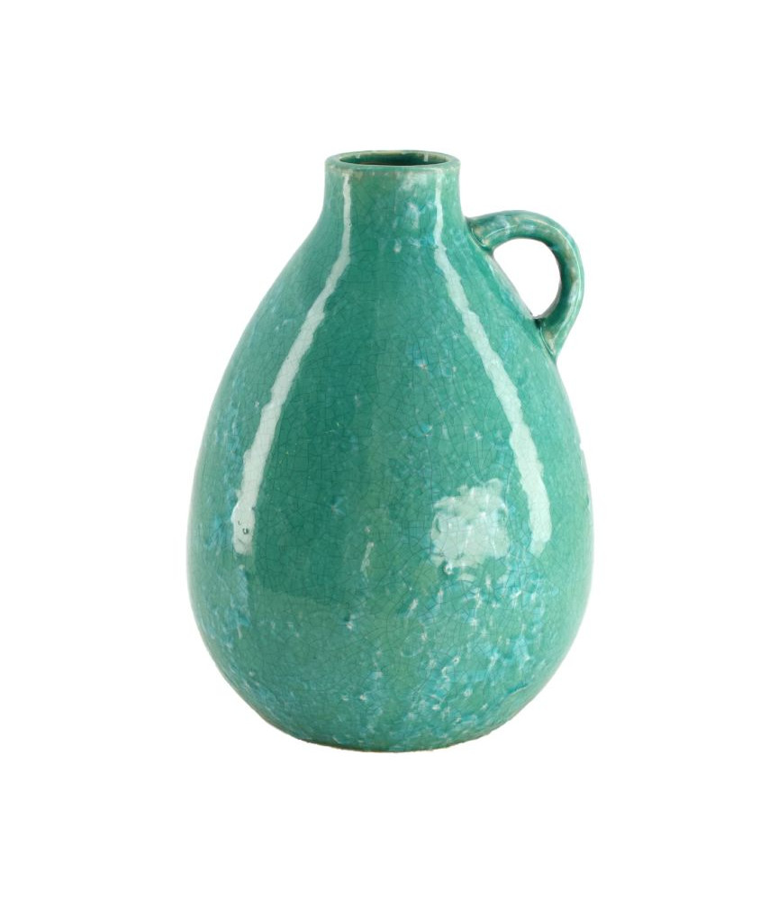 DIJK Vase ceramic Wazon butla turkus Handmade