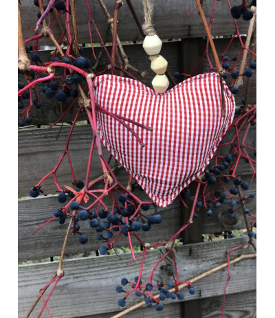DIJK Hanger Heart Serce materiałowe w kratę