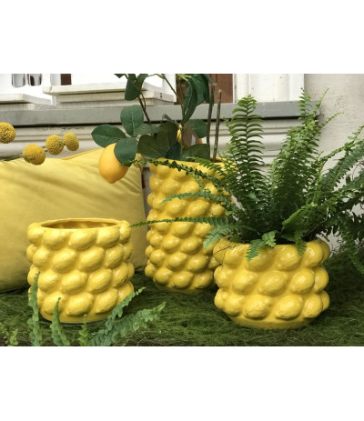 DIJK Vase Lemon Wazon ceramiczny cytryny 26,5 cm Handmade