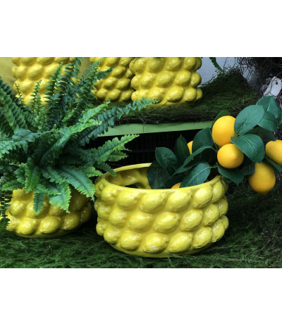 DIJK Planter lemon Osłonka ceramiczna misa Cytryny 26cm Handmade
