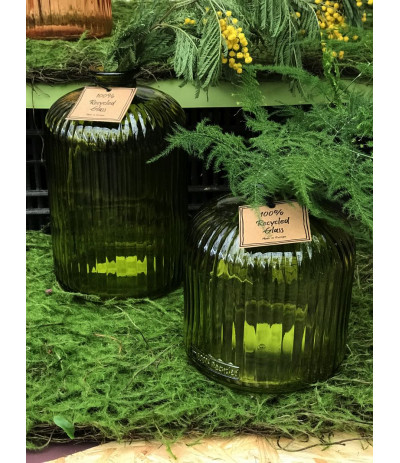 DIJK Bottle Wazon 100% Recykling szklany zieleń
