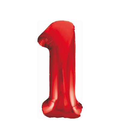 G.Balon foliowy B&C Cyfra 1 czerwona 85 cm