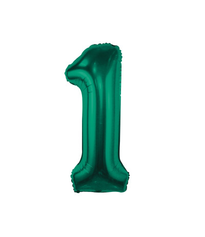 G.Balon foliowy B&C Cyfra 1 zieleń butelkowa 85 cm