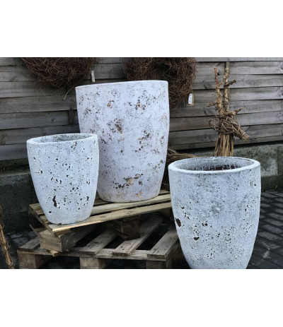 DIJK Planter ceramic Donica ceramiczna Biel  35 cm S