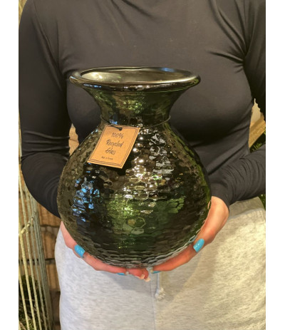 DIJK Vase recykling 100% Wazon szkło zieleń 18,5cm