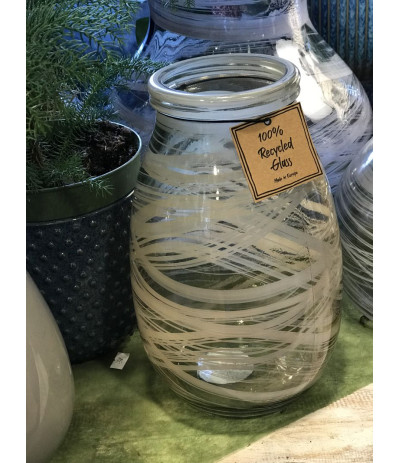 DIJK Vase recycled 100% glass Wazon beż 28 cm