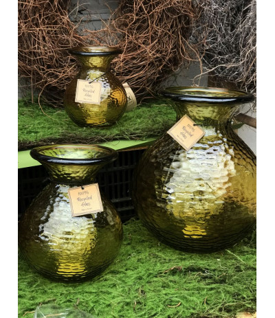 DIJK Vase recycled 100% Wazon szklany Żółty