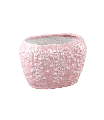 PTMD Avis Pink Osłonka ceramiczna podłuża wysoka Handmade