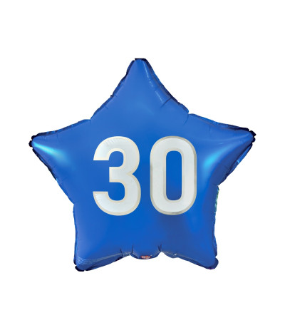 G.Balon foliowy "30" gwiazda niebieska 19"