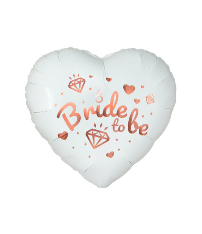 G.Balon foliowy Bride To Be  białe serce 18"