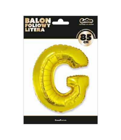 G.Balon foliowy litera 85cm złota G